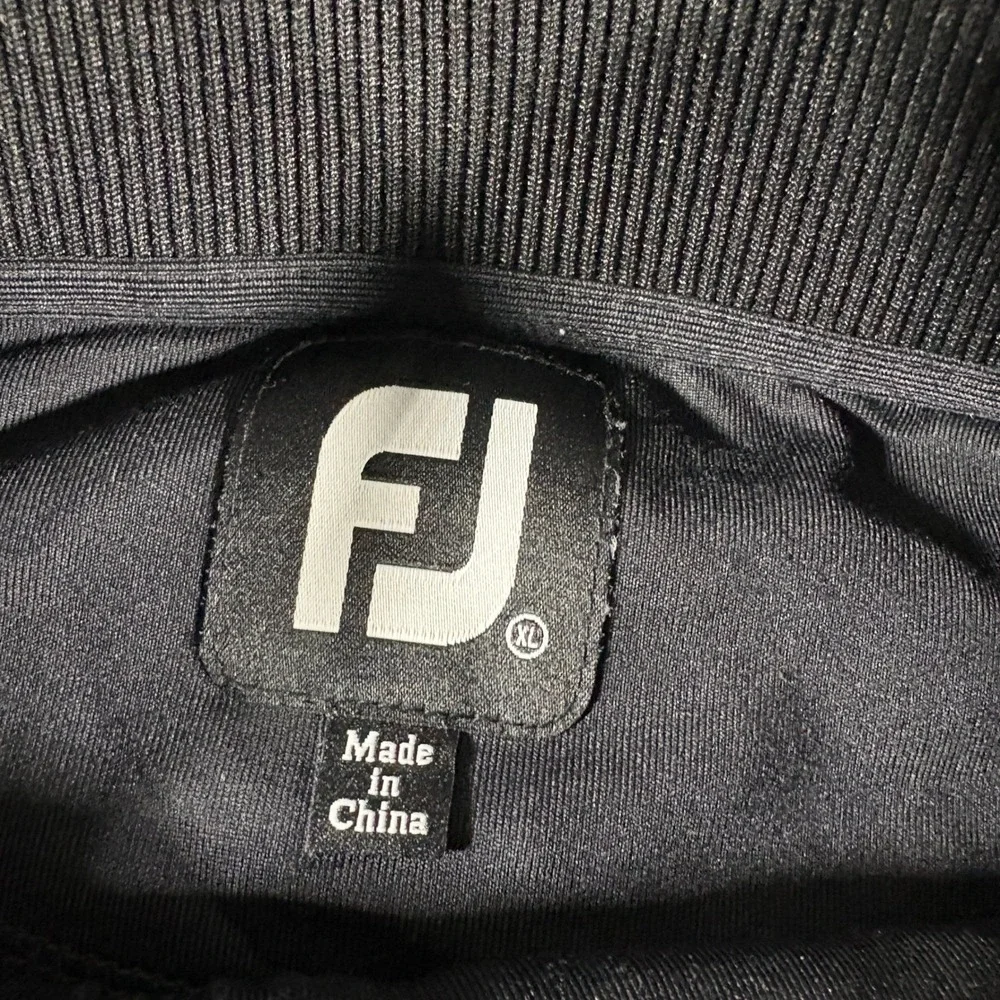 FootJoy Quarter Zip Pullover Mens XL Black Stretch Performance Golf